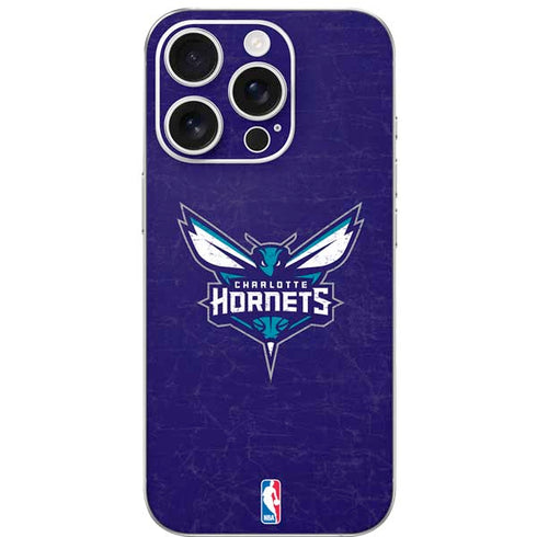NBA Charlotte Hornets Distressed-Purple iPhone 16 Pro Skin